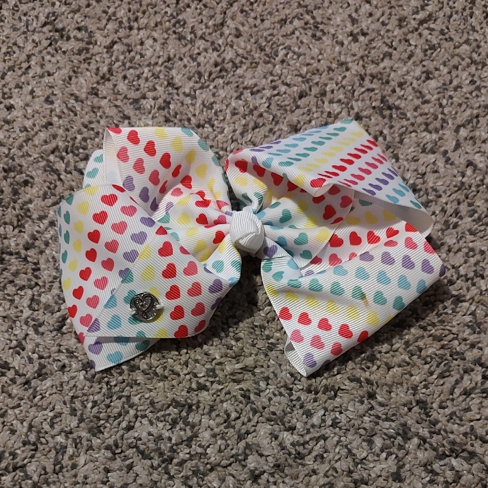 Colorful Heart Pattern Kids Hair Bow